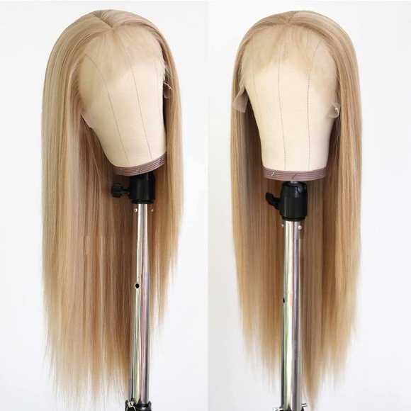 Straight Honey Blonde Middle Part Lace Wig - Picture 3 of 4